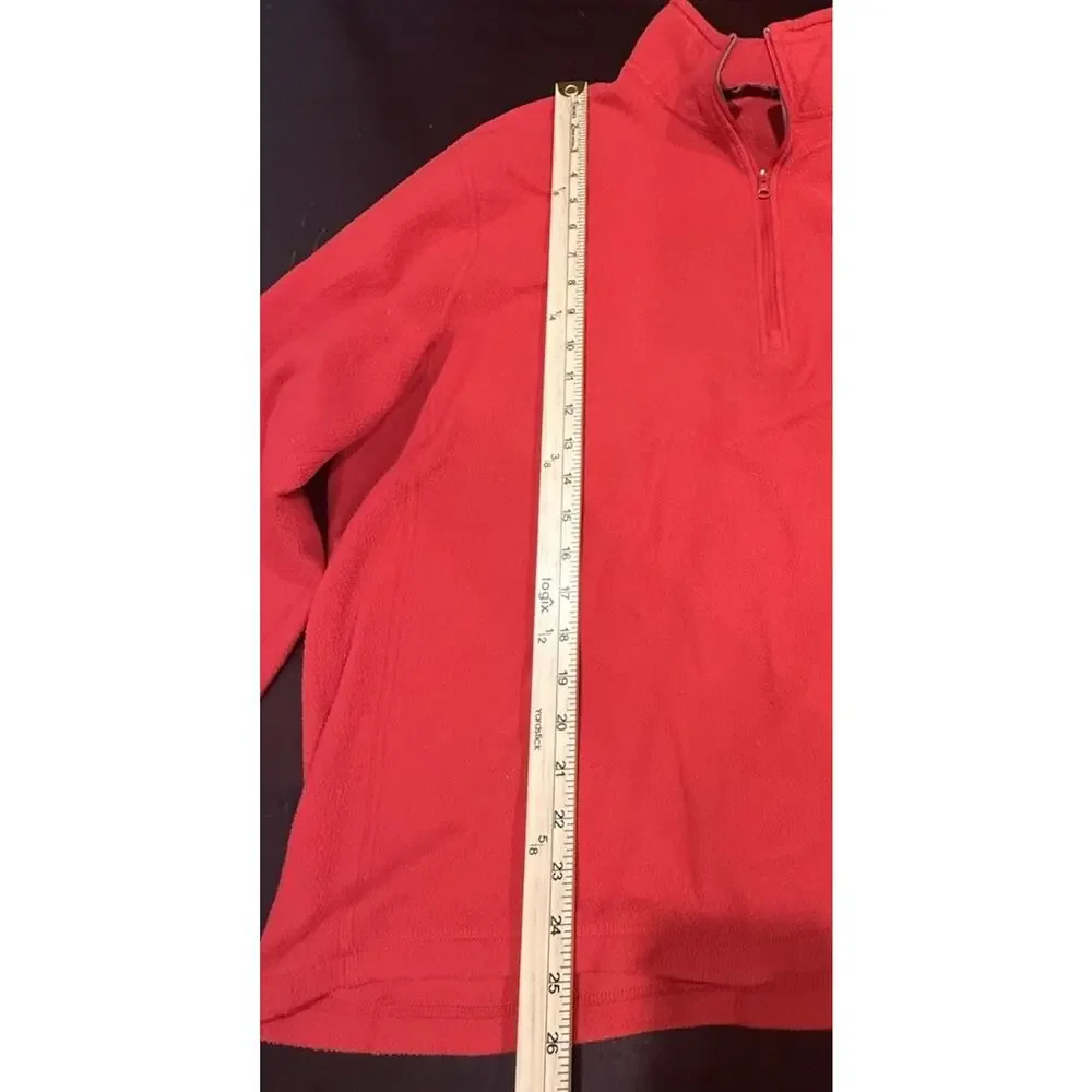 The North Face Men’s XL Red 1/4 Zip Fleece Pullover Jacket Logo